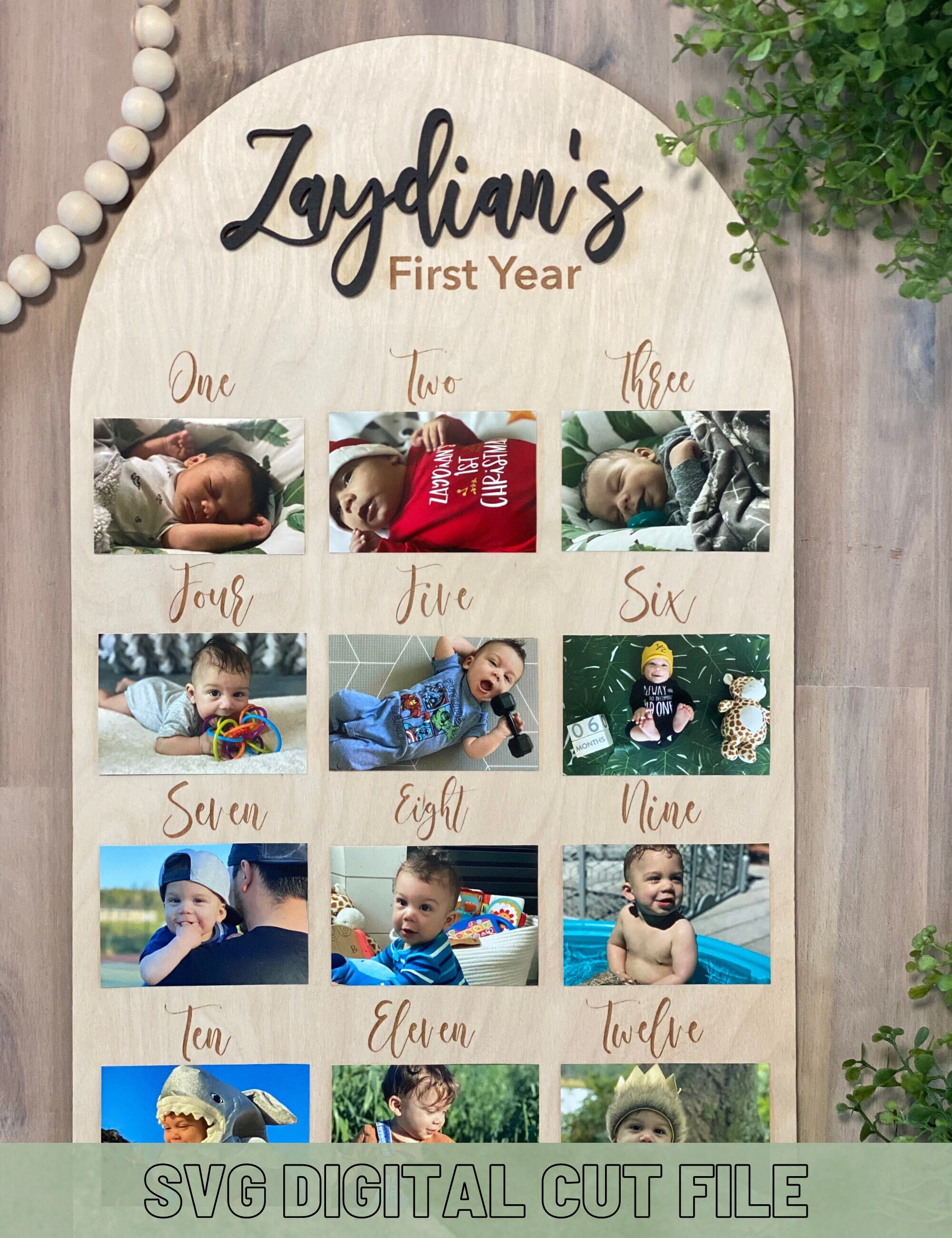 Baby Milestone Sign Svg CURSIVE FONT Laser Ready File 12 - Etsy Australia