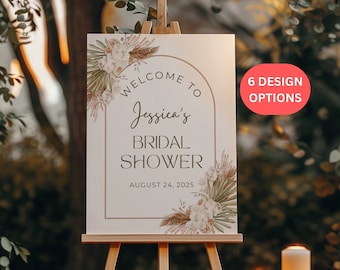 Welcome Bridal Shower Sign | Bridal Shower Entry Sign | Autumn Bridal Shower, Fall, Brown, Tan | Foam Core Board, Poster, Canvas Option