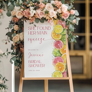 She Found Her Main Squeeze Bridal Shower Sign | Citrus Bridal Shower Welcome Sign | Lemon Bridal Brunch | FoamBoard, Canvas, Poster | AP03