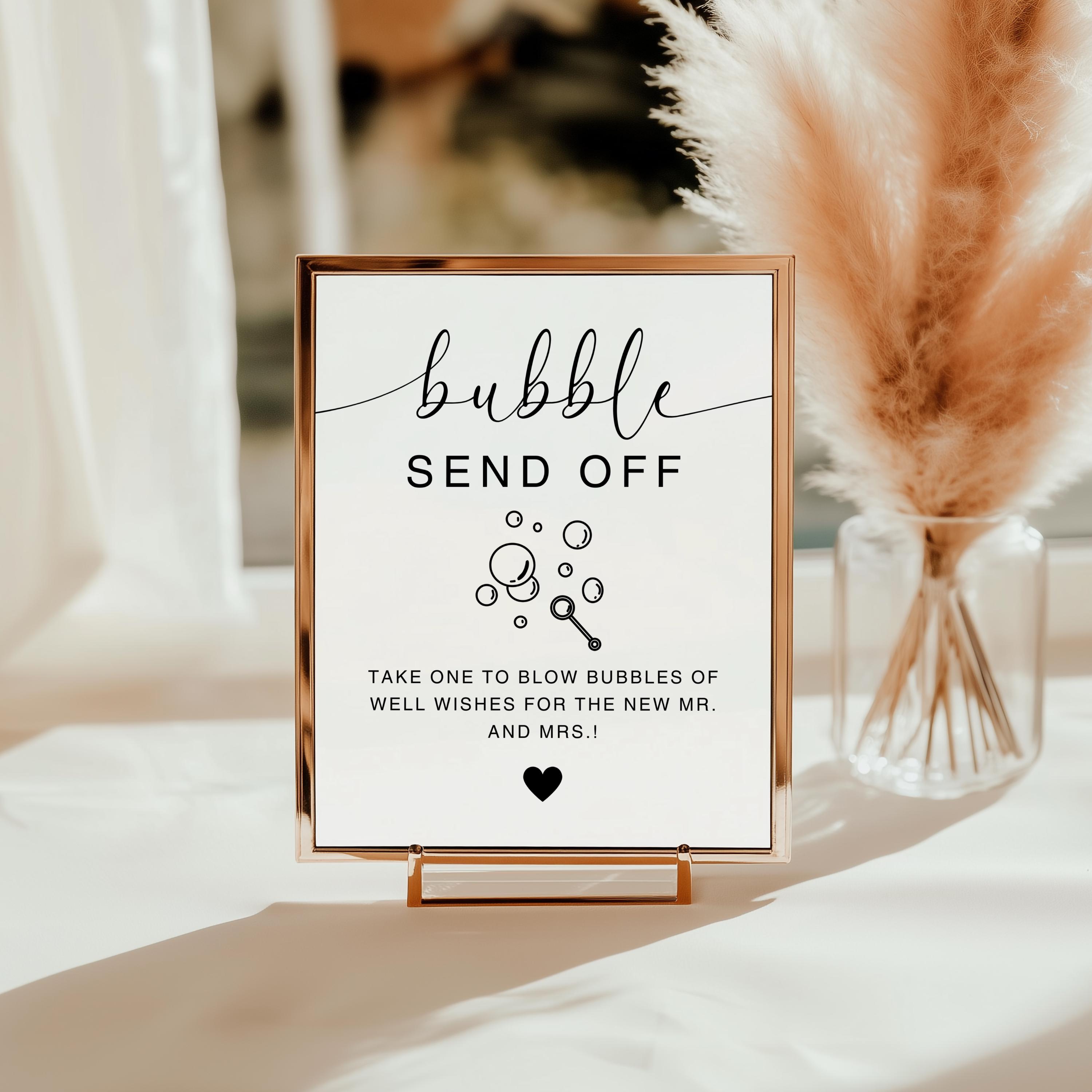 Bubble Send off Modern Wedding Sign | Printable, Editable | Blow ...