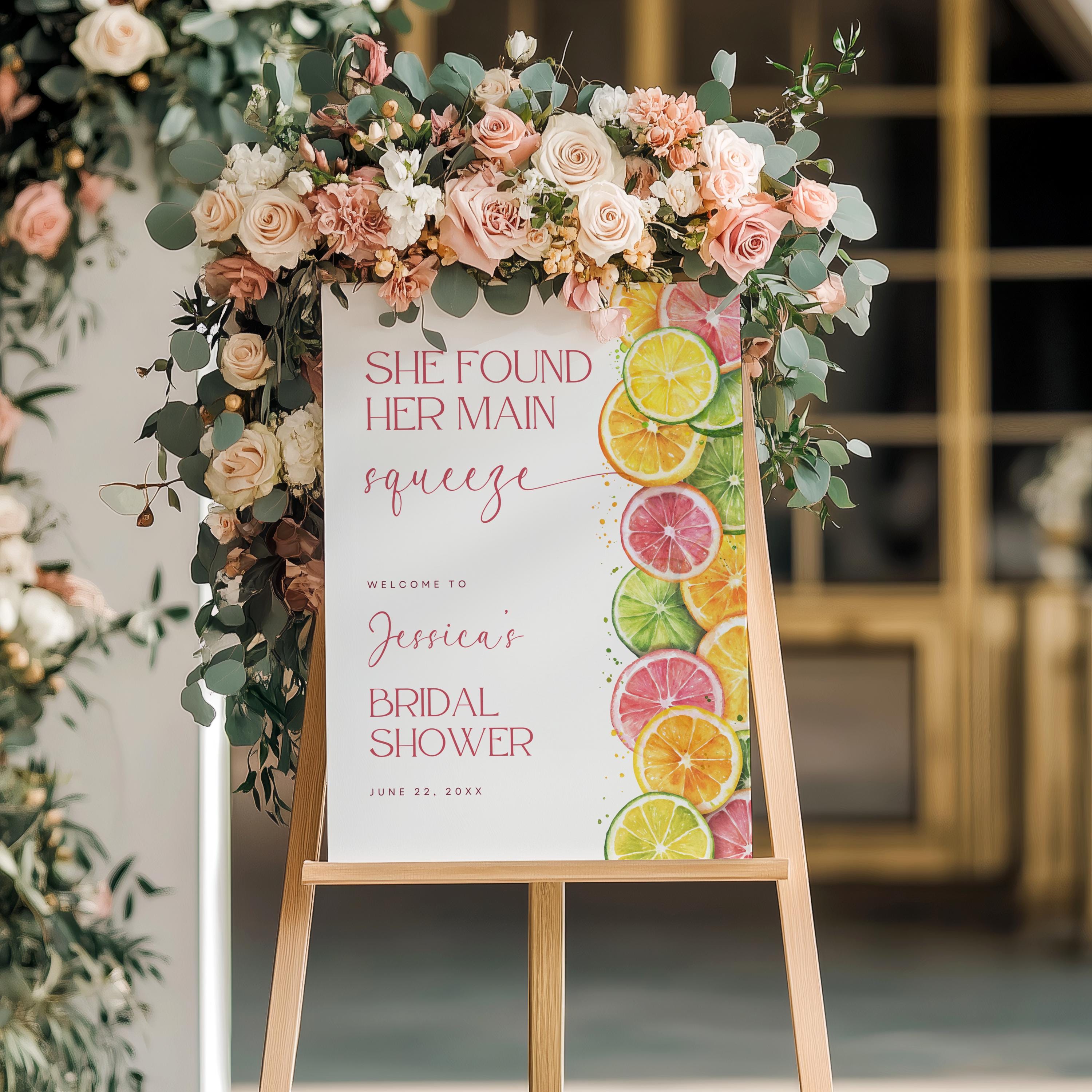 She Found Her Main Squeeze Bridal Shower Sign | Citrus Bridal Shower ...