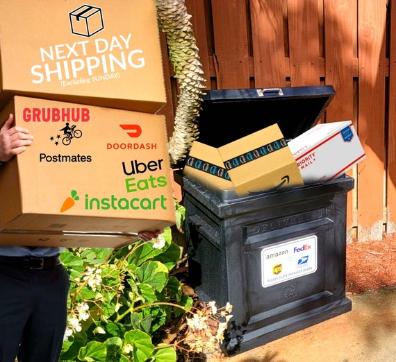 Delivery Box Outdoor XL for  Prime Doordash Ubereats Food Delivery  USPS Fedex UPS Packages Water Resistant Next Day Shipping 
