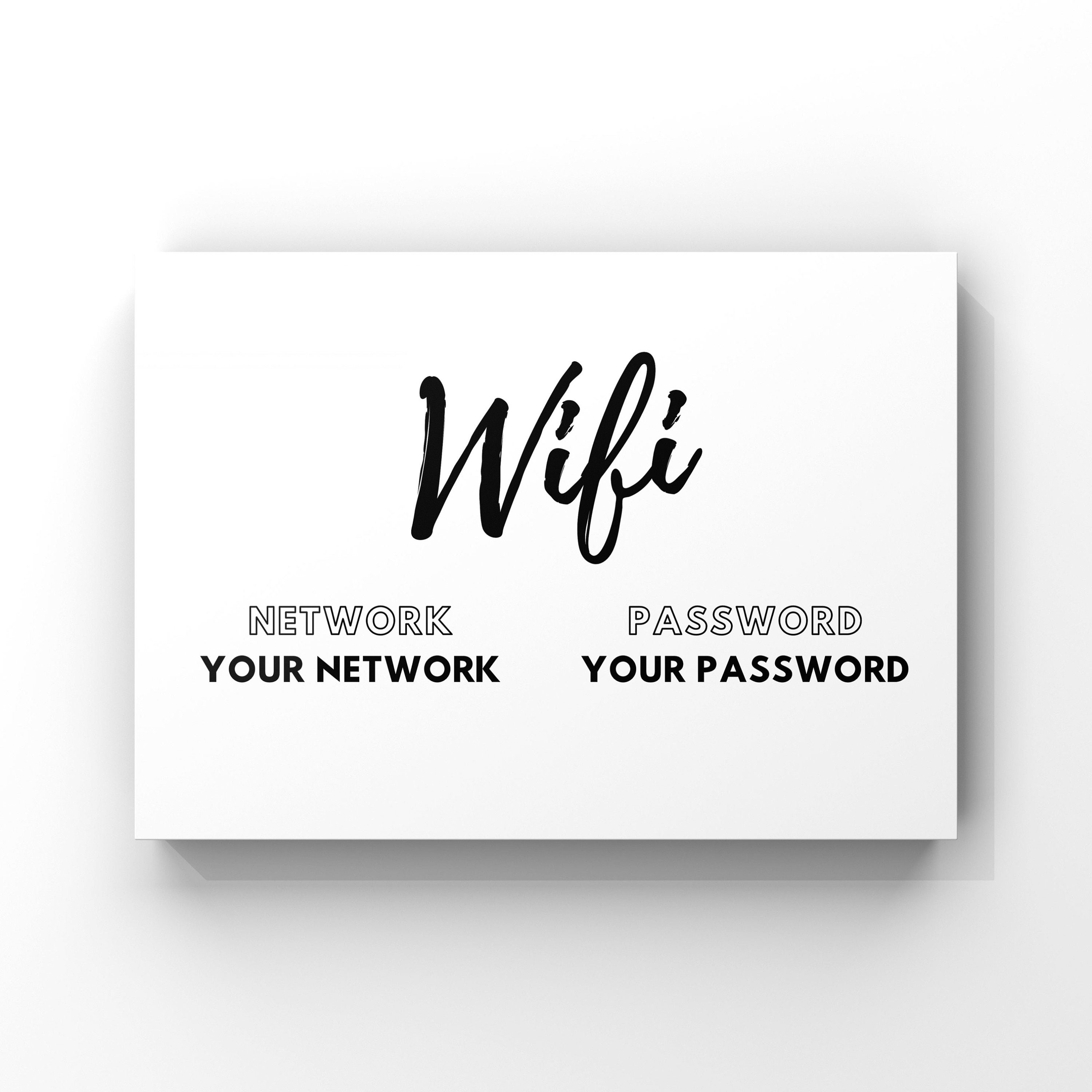 WiFi Password Sign Printable Instant Digital Download Template Etsy