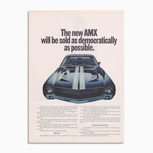 Vintage American Motors Corporation AMX Advertisement 60s 70s - Original Print Ad