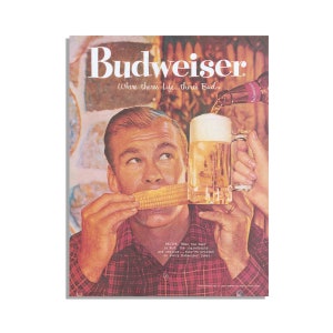 Vintage Budweiser Beer Advertisement 1960 - Original Print Ad 10x14