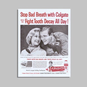 Vintage Colgate Zahnpasta Werbung 1959 - Original Druck Ad 10x14