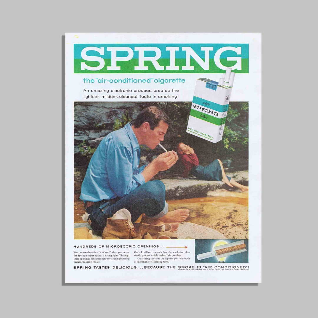 Vintage Spring Cigarettes Advertisement 1959 - Original Print Ad 10x14
