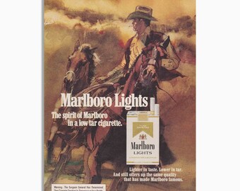 ヴィンテージ マールボロ ライト タバコ広告 - 1970 年代のオリジナル印刷広告