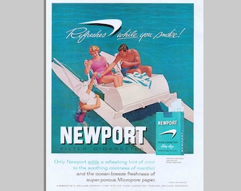 Vintage Newport Cigarettes Advertisement 1959 - Original Print Ad 10x14