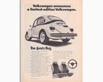 Vintage Volkswagon Sports Bug Advertisement - Original Print Ad