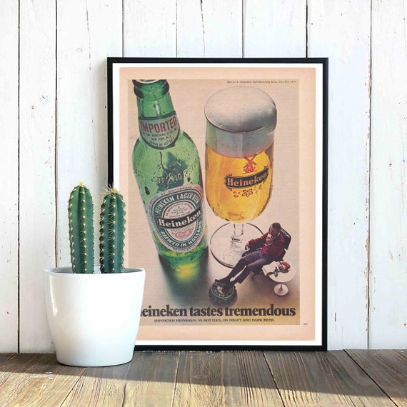 Vintage Heineken Beer Advertisement 60s 70s - Original Print Ad - Etsy