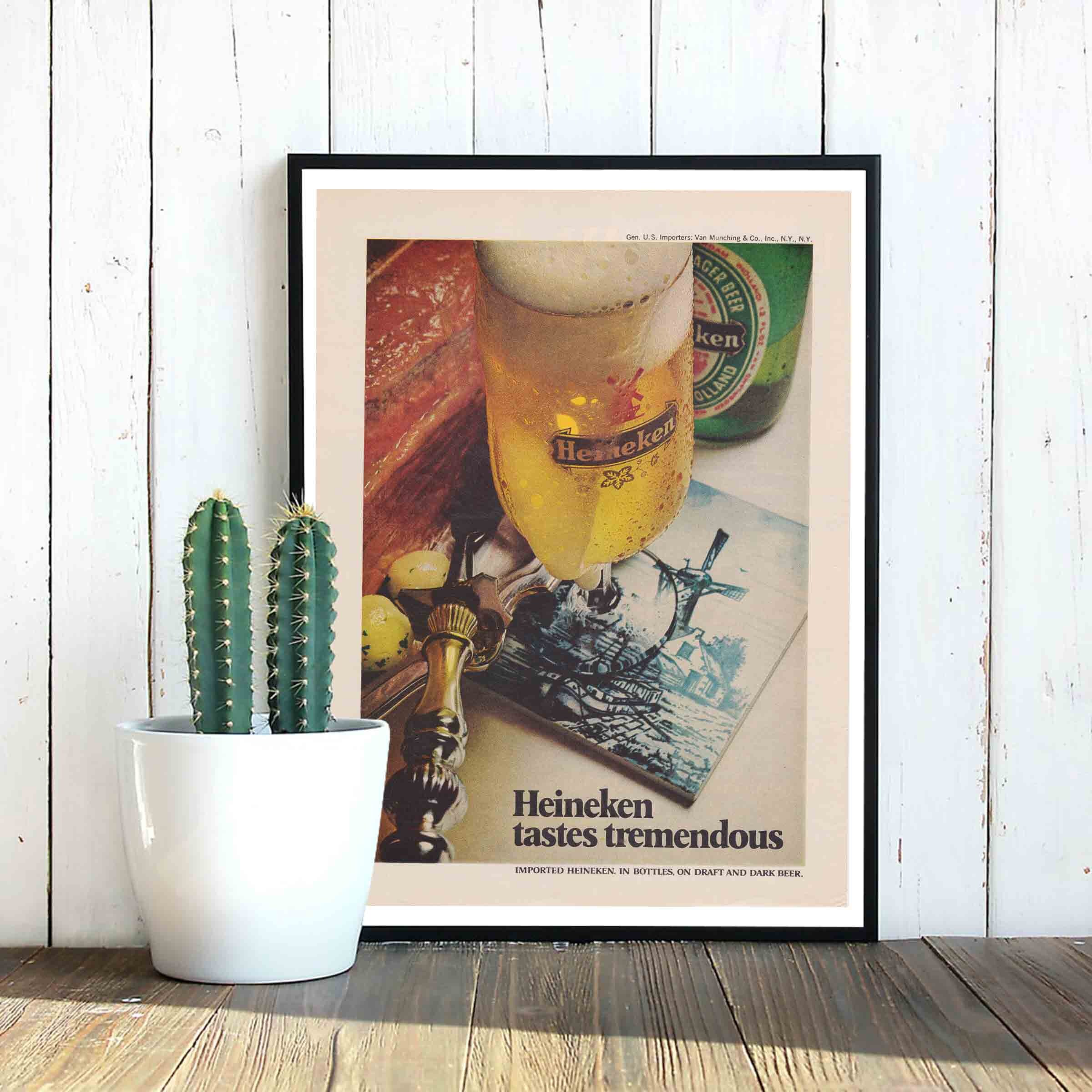 Vintage Heineken Beer Advertisement - Original Print Ad 60s 70s - Etsy