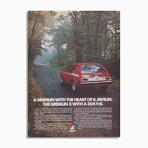 Vintage American Motors Javelin Gremlin X Advertentie jaren 60 jaren 70 - Originele Print Ad