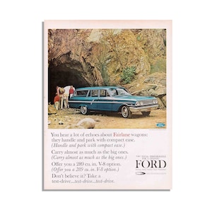 Vintage Ford Fairlane Wagon Advertisement 1964 - Original Print Ad 10x14