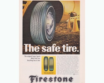 Vintage Firestone Tire Advertisement 1968 - Original Print Ad