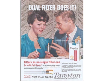Vintage Tareyton Cigarettes Advertisement 1959 - Original Print Ad 10x14