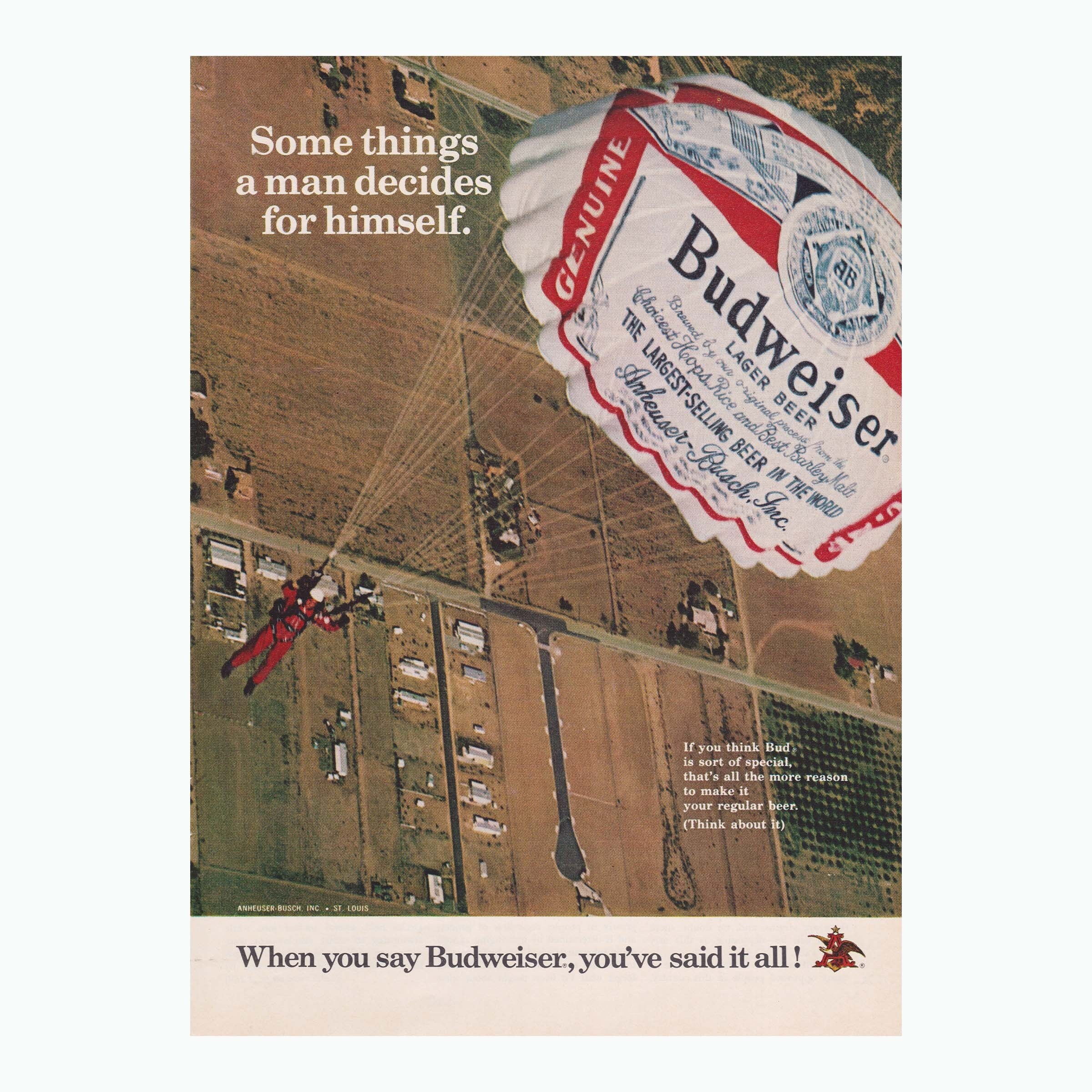 Vintage Budweiser Advertisement 1972 - Original Print Ad