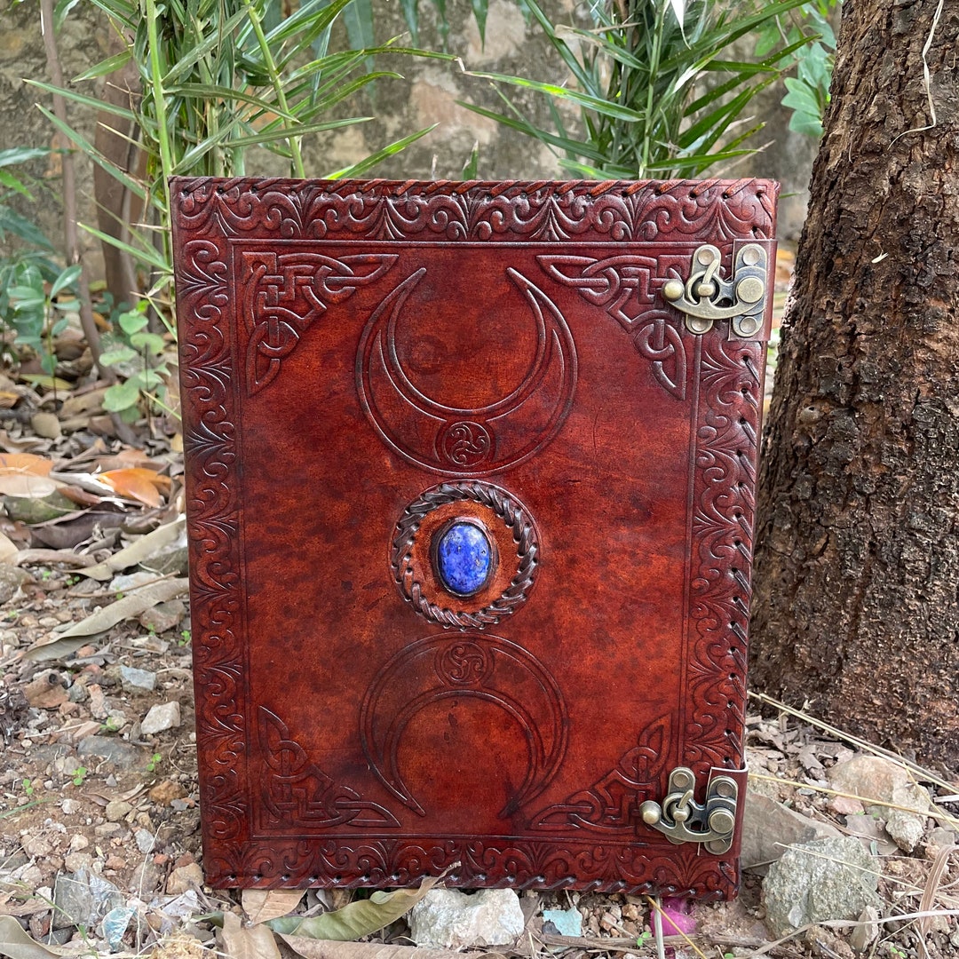Leather 3 Ring Binder, Leather Grimoire Binder Leather Portfolio ...