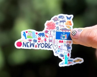 New York Travel Sticker: Iconic Landmarks Vinyl Decal