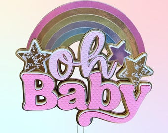 Baby Shower Cake Topper: Oh Baby Centerpiece