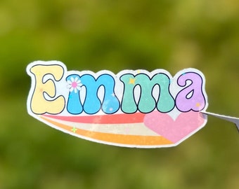 Custom Name Sticker For Girls: Personalized Vinyl Decal for Water Bottles or Laptops