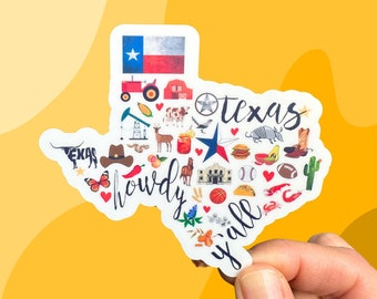 Texas State Sticker: Landmarks & Culture Souvenir