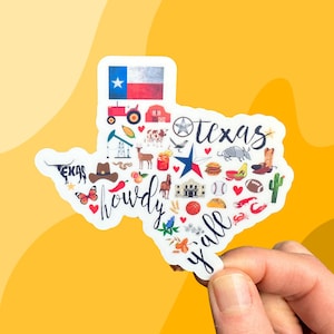 Texas State Sticker: Landmarks & Culture Souvenir