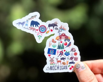 Autocollant de voyage Michigan : décalcomanie en vinyle Lakes State