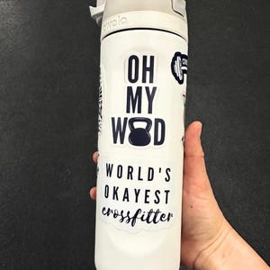 World Okayest Crossfitter Sticker, Crossfit Gift, Crossfit Gifts, Crossfit Decal