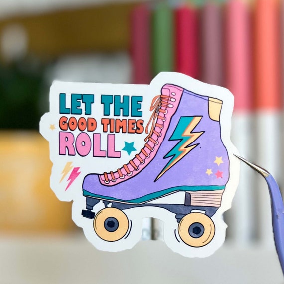 Roller Skates -Let's Roll' Sticker