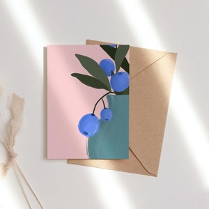 Tarjeta de felicitación floral, interior en blanco. Para todas las ocasiones: tarjeta de San Valentín, de pronta recuperación, felicitaciones, cumpleaños, etc.