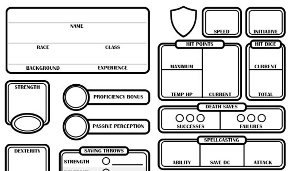 Dnd 5E Character Sheet: Compact Half Sheet - Etsy