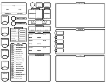 DnD 5E Character Sheet: Compact Half Sheet