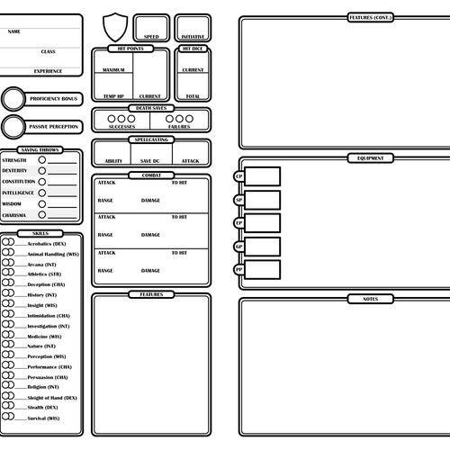 deluxe bundle d d 5e character sheets stats appearance etsy