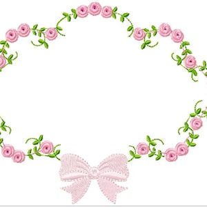 Embroidery Designs Rose Frame for Machine Embroidery Instant Download