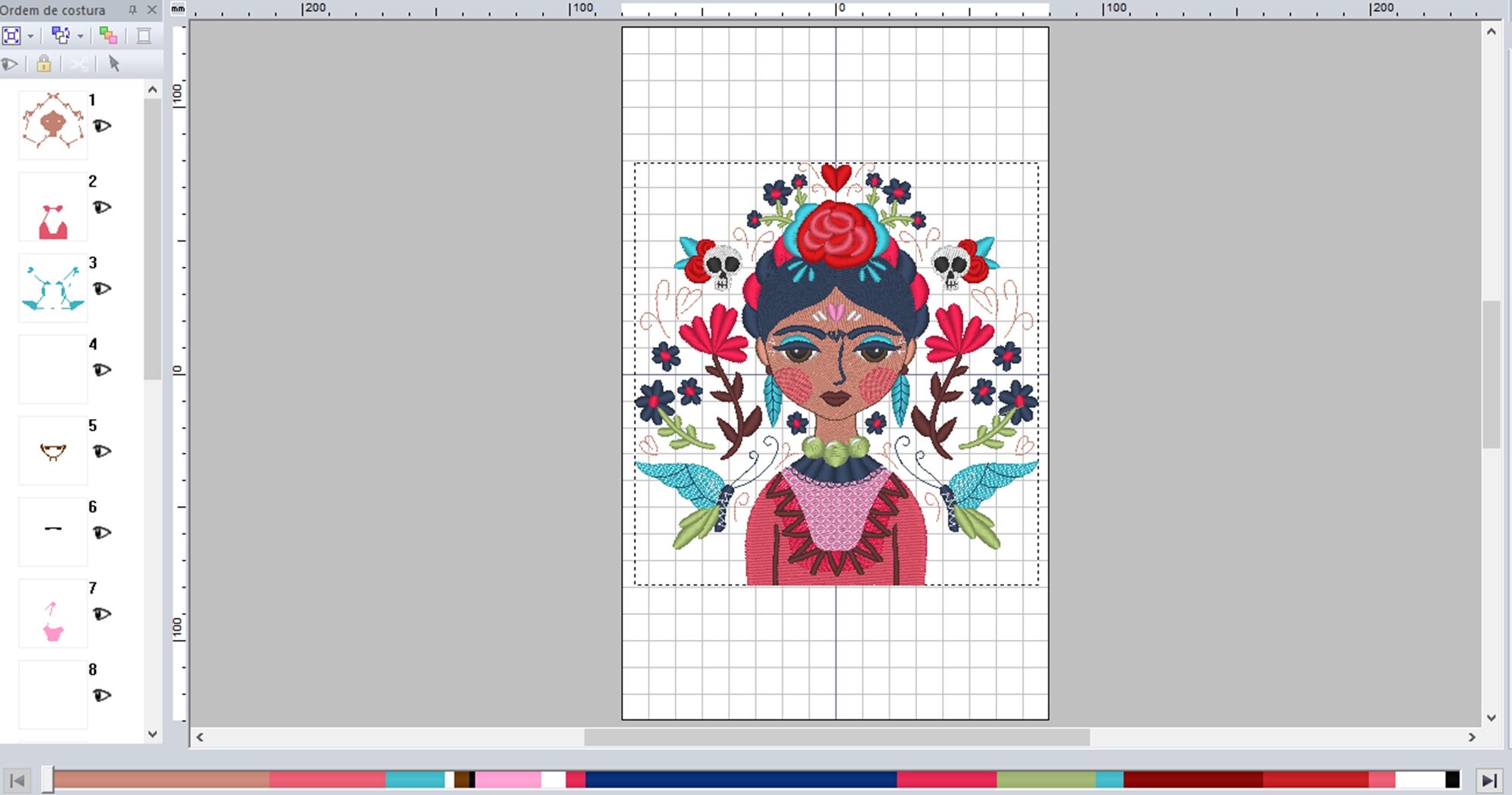 Frida Adding Machine Frida Kahlo Embroidery Designs for Machine Embroidery Instant Download ...