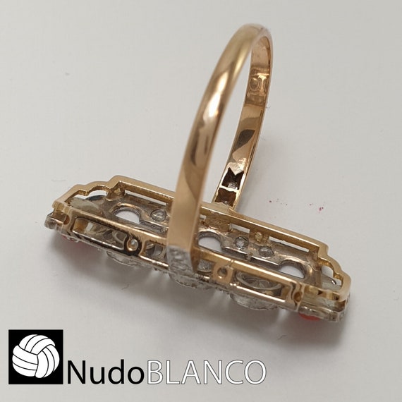 Very Nice Art Deco Platinum and Gold Ring With Ol… - image 10