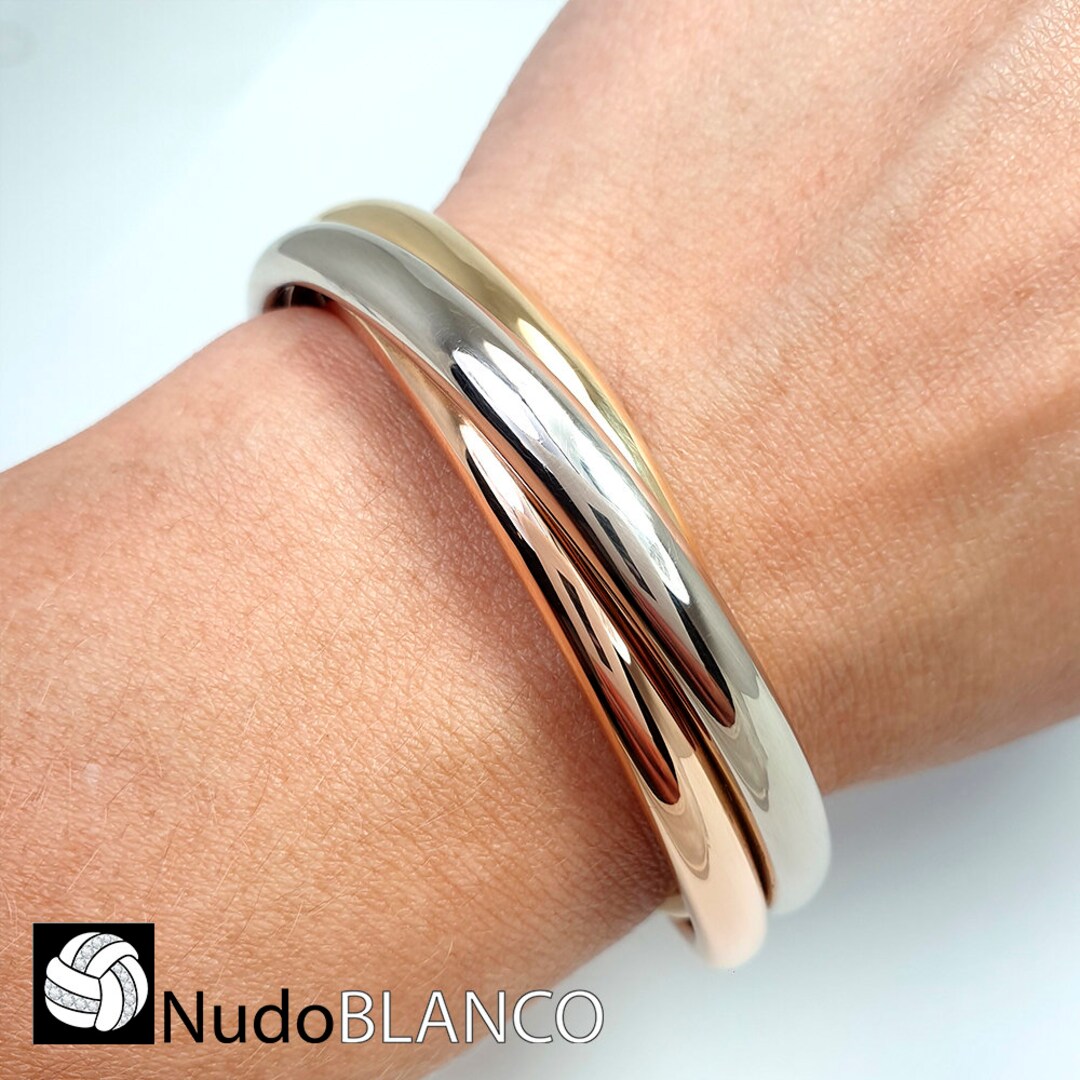Very Rare Collectible Cartier Trinity Bangle Bracelet Three Etsy