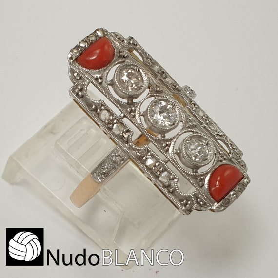 Very Nice Art Deco Platinum and Gold Ring With Ol… - image 5