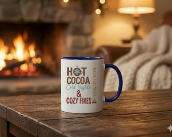Hot Cocoa Mug | Cozy Winter Nights, Holiday Christmas Gift