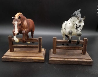 Handmade Reclaimed Wooden Stand for Breyer Newsworthy Model