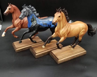 Handmade Custom Reclaimed Wooden Stands for Breyer Show Jumper Models