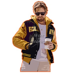 Ryan Gosling The Fall Guy Inspired Sticker for Water Bottle, Computer, Journal