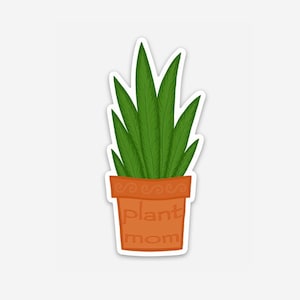 Plant Mom Sticker, Snake Plant Sticker, Gardener, Green Thumb Sticker, Plant Sticker