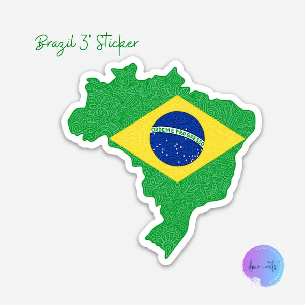 Brazil Country and Flag Sticker