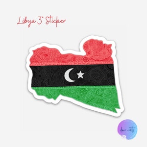 Libya Flag and Country Sticker, Libyan Laptop Sticker, Libya Flag Sticker, Libya Country Sticker