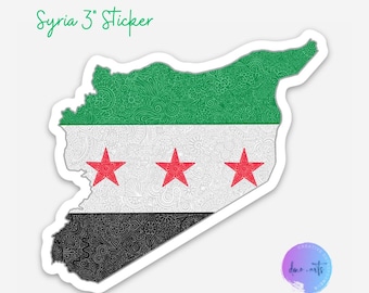 Syrian Flag Vinyl Sticker: Weather Resistant Laptop Decal