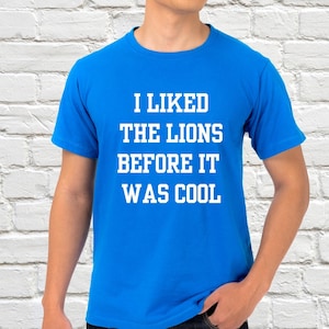 クールになる前からライオンズが好きだったTシャツ、ライオンズクルーネックスウェットシャツ、デトロイトライオンズクルーネック、オリジナルライオンズファンクルーネック、OGファン