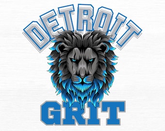 Detroit Lions Grit Vinyl Sticker, Detroit Grit Sticker, NFL Football Sticker