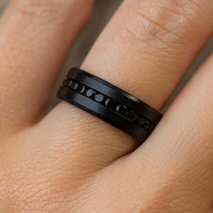Black Titanium Wedding Ring Black Diamond Ring Wedding Band Anniversary Ring Engagement Ring Men & Women Diamond Wedding Ring Titanium Band